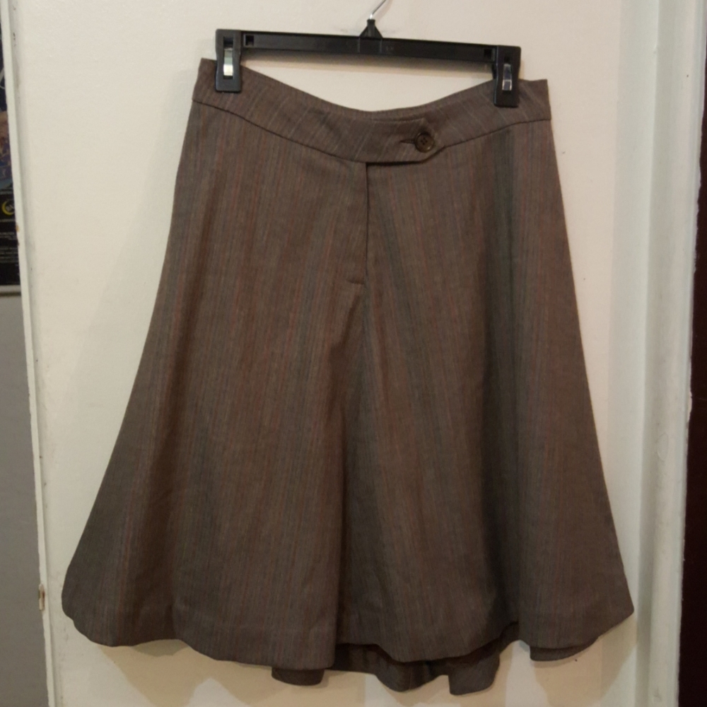 Mason flare stripped wool skirt